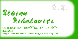 ulpian mihalovits business card